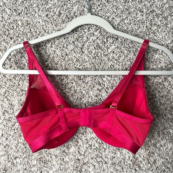 Soma Bra Women’s 34DD Hot Pink Lightest Lift Mesh Plunge - Picture 3 of 5